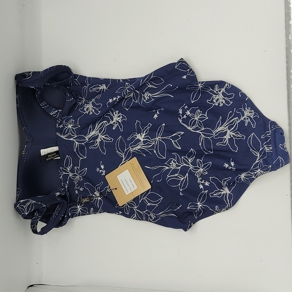 NIP TUCK SWIM Garden Line Foil Tummy Control One Piece Swimsuit Navy Size 4 - Picture 7 of 10